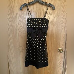 Black Gold Polkadot Dress Size S